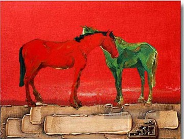  Originale Werke - Pferd auf dicken Farben deko ORIGINALE
